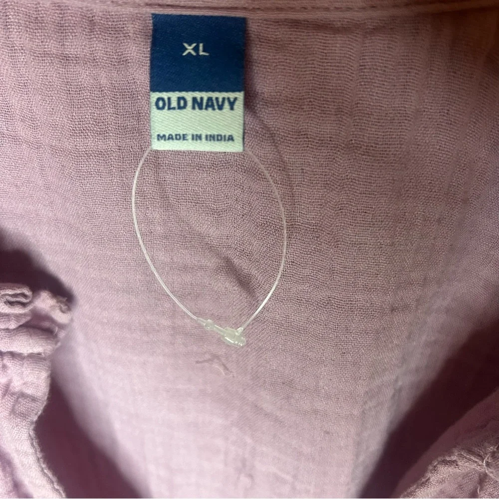 Old Navy Purple Cotton Gauze Peasant Dress XL Boho Mini - Picture 9 of 12